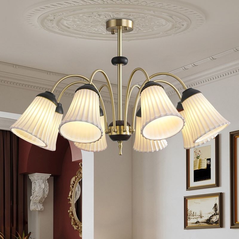 Ray Rétro LED Lustre Or Métal Chambre À Coucher/Salle À Manger