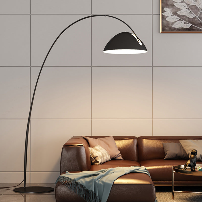 Arisha Lampadaire Canne à Pêche Simple, Métal, Noir, Salon - Neutralighting
