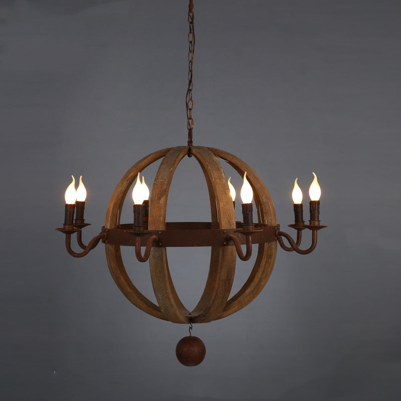 Silva Rustique Suspension Bois Métal Couloir Restaurant - Neutralighting
