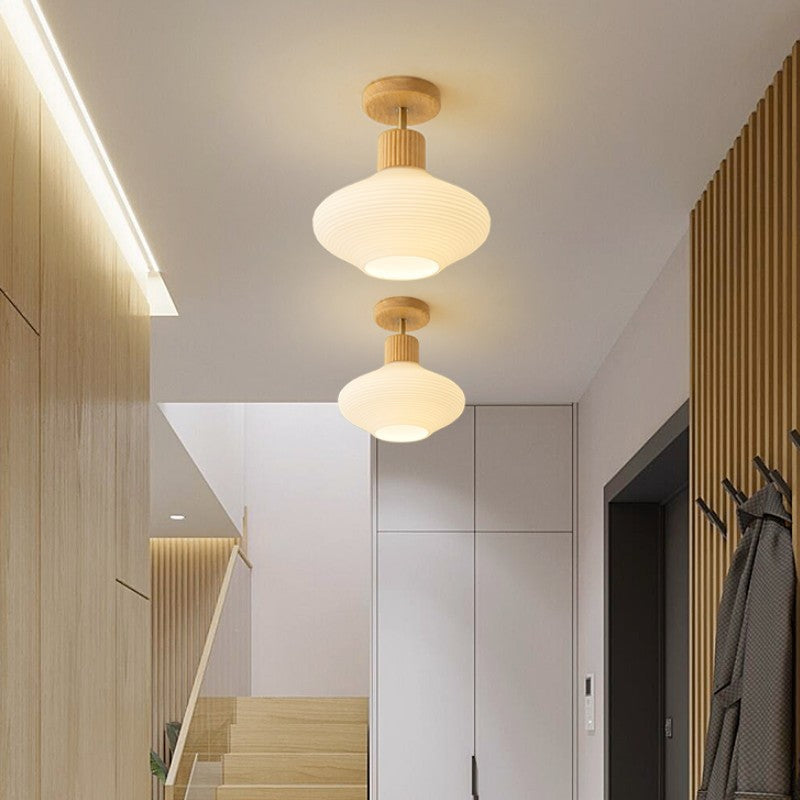 Arisha Minimaliste Moderne Plafonnier Bois/Noyer Couloir