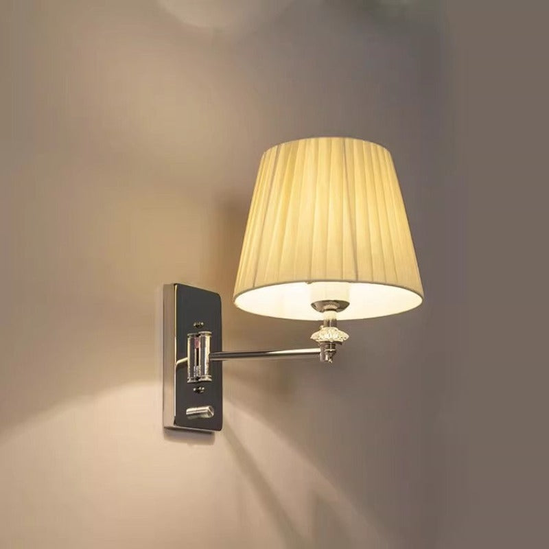 Ritta Moderne LED Intérieur Applique Murale Métal Tissu Salon Chambre à Coucher