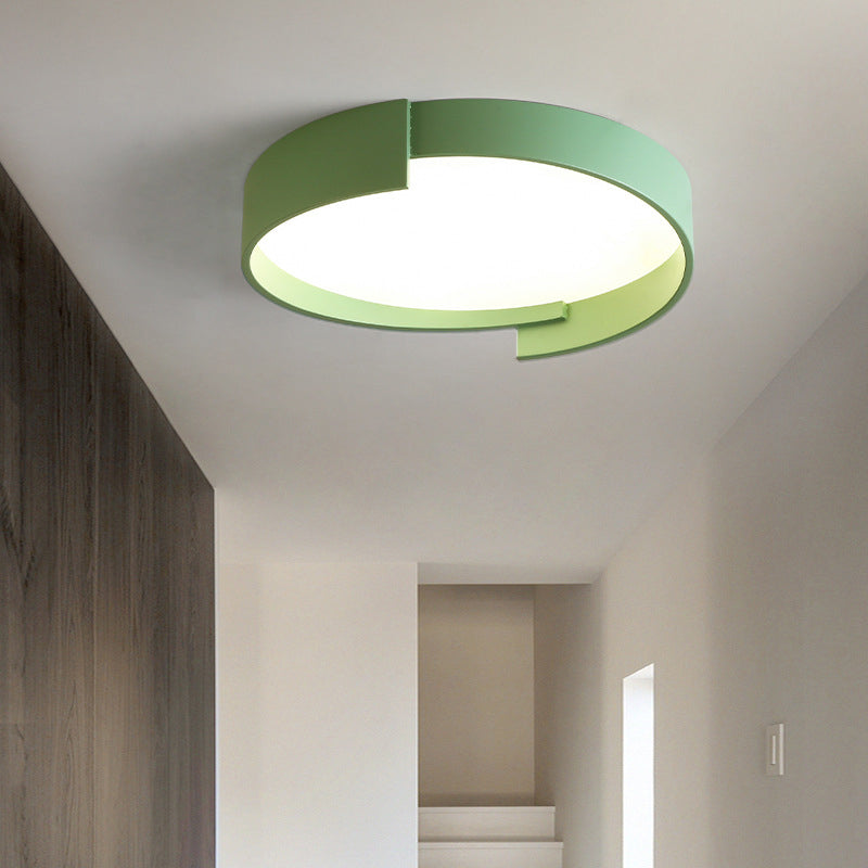 Arisha Plafonnier Rond Moderne, Métal/Acrylique, Blanc/Gris/Vert/Doré, Salon - Neutralighting