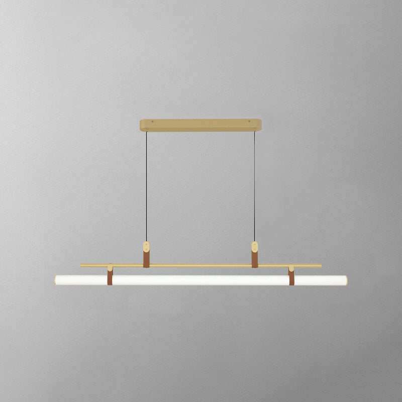Inari Suspension Linéaire Simple. Métal/Acrylique. Noir/doré. Chambre - Neutralighting