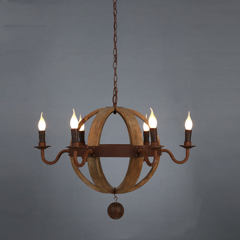 Silva Rustique Suspension Bois Métal Couloir Restaurant - Neutralighting