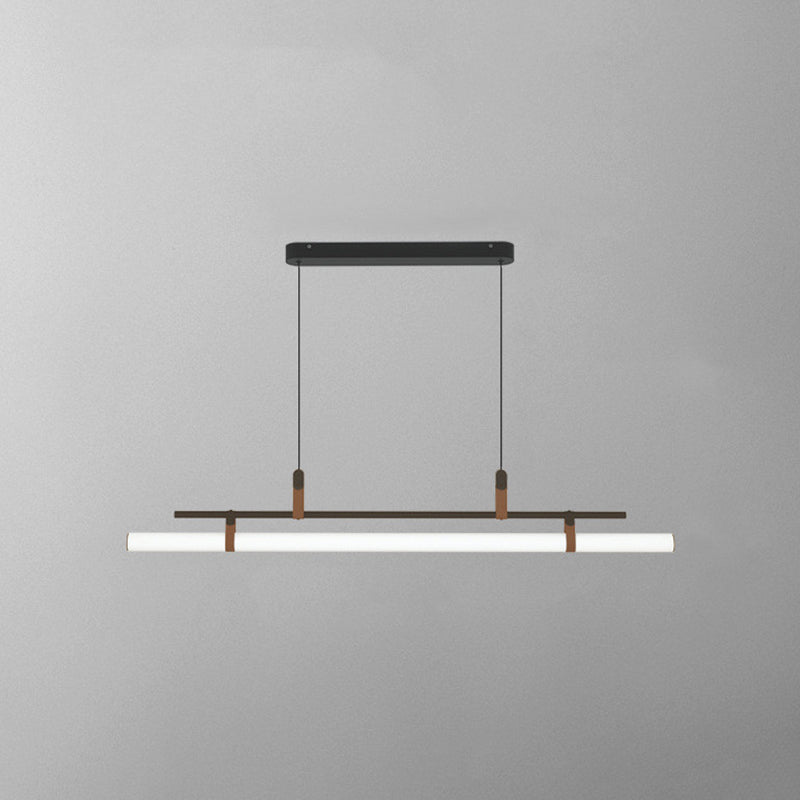 Inari Suspension Linéaire Simple. Métal/Acrylique. Noir/doré. Chambre - Neutralighting