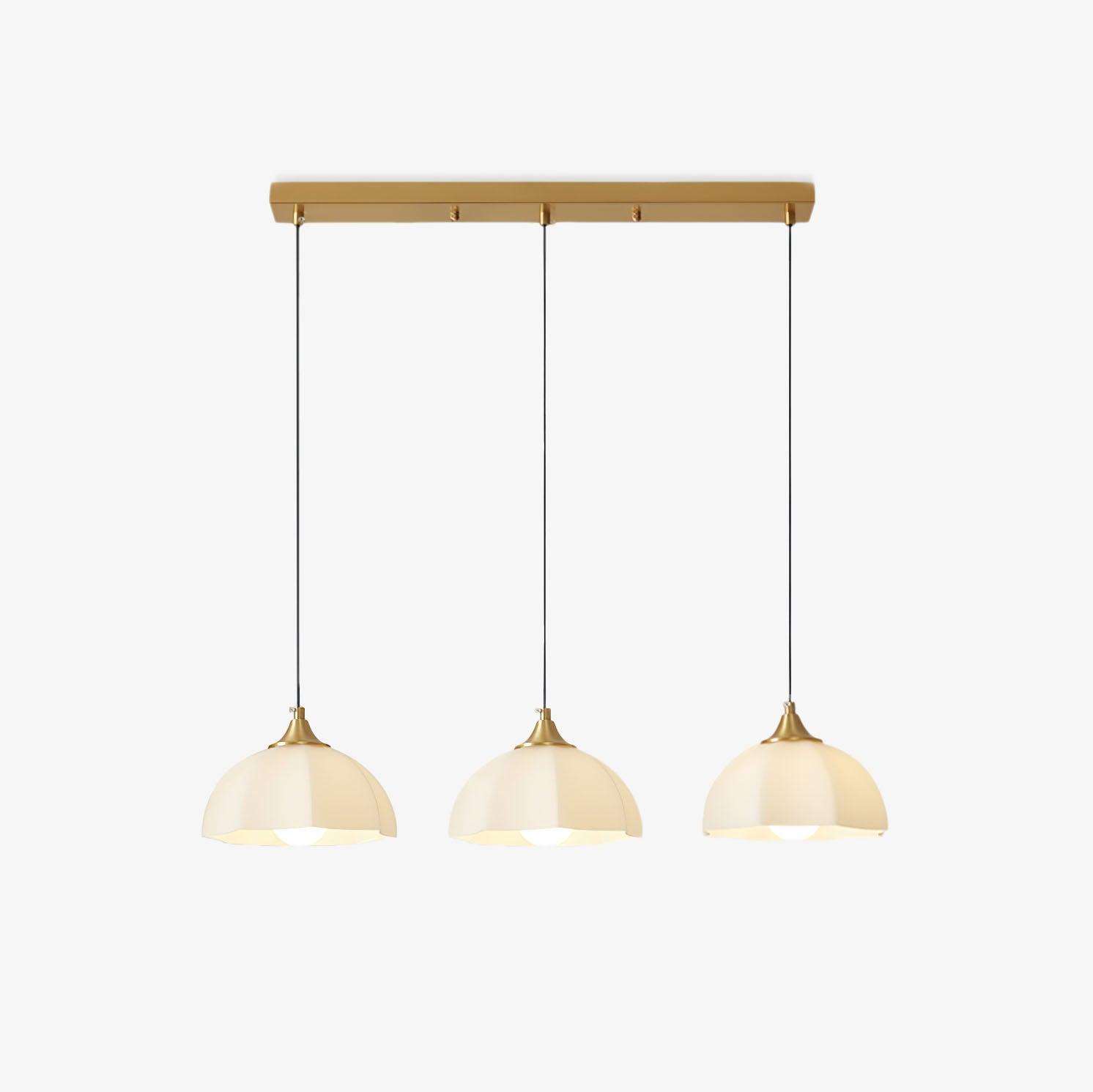 Lustra Chandelier Bol En Verre Octagonal Cuivre Français - Neutralighting