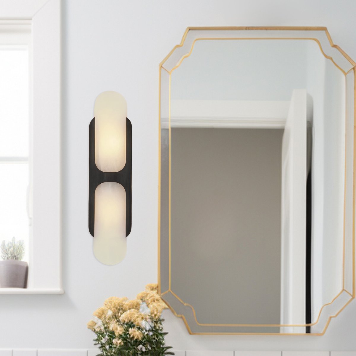 Ulthaora Applique murale à double globe en albâtre - Neutralighting