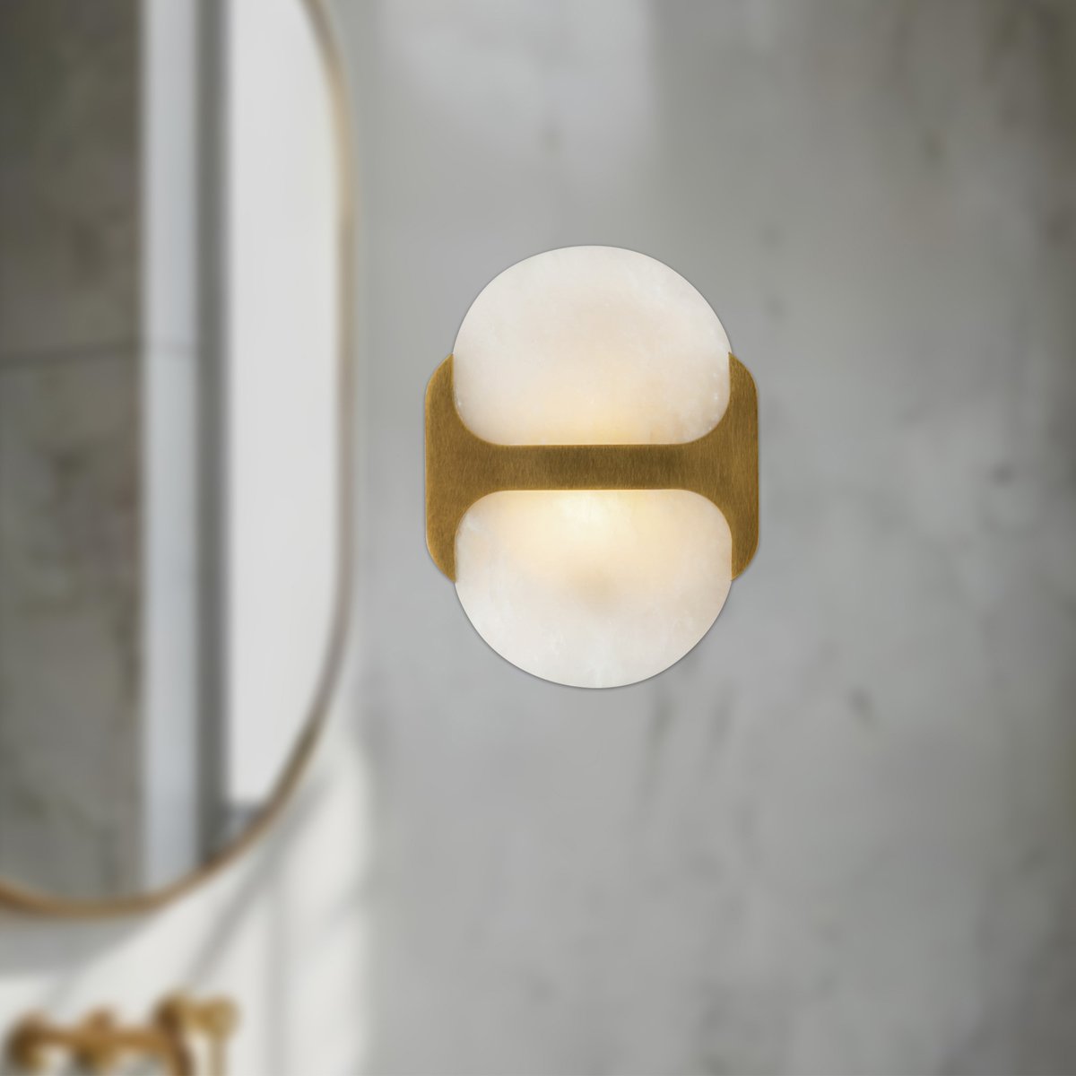 Ulthaora Applique murale à double globe en albâtre - Neutralighting