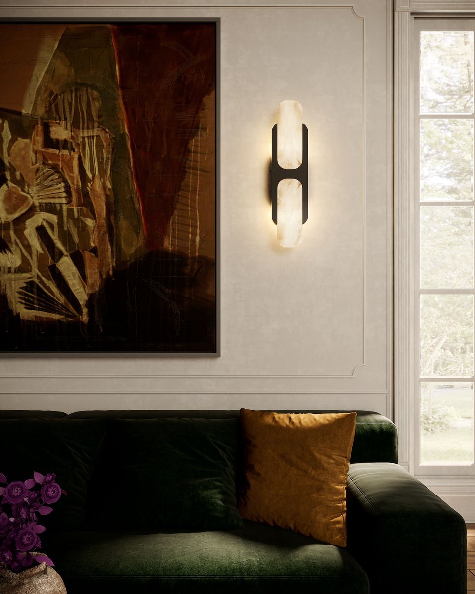 Ulthaora Applique murale à double globe en albâtre - Neutralighting