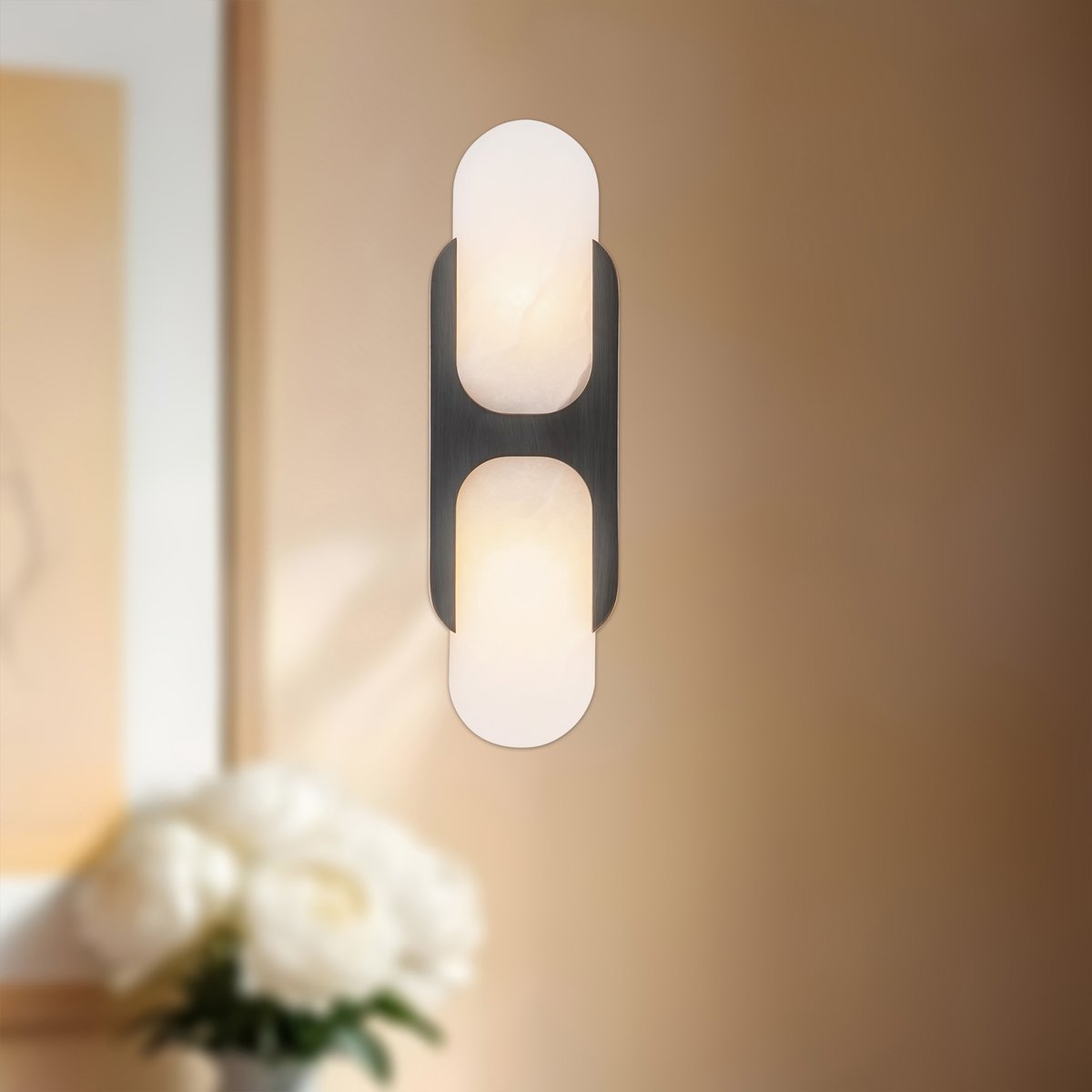 Ulthaora Applique murale à double globe en albâtre - Neutralighting