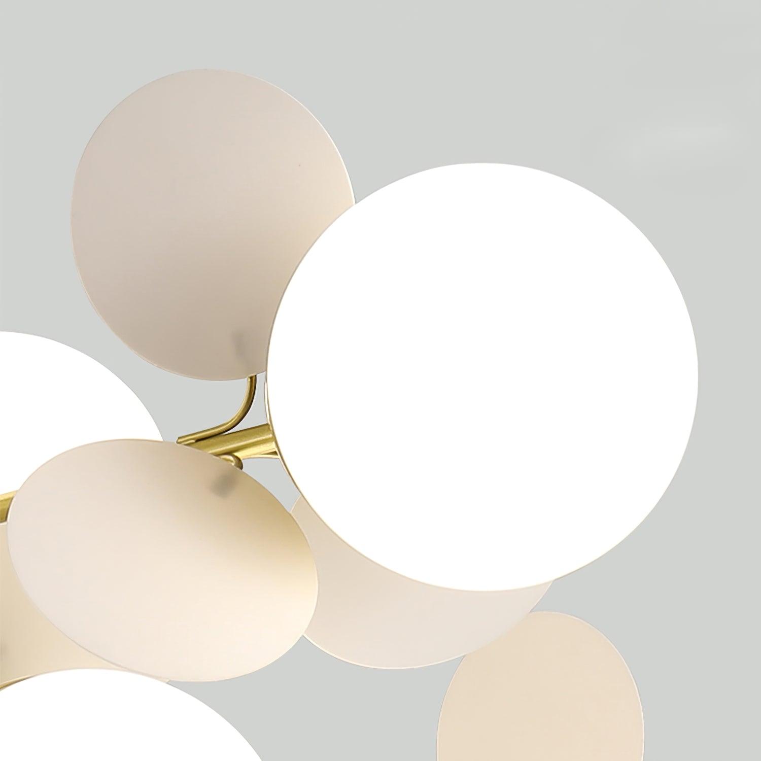 Lustra Chandelier Arbre Blanc Cassé à Huit Abat-jours Ouverts - Neutralighting