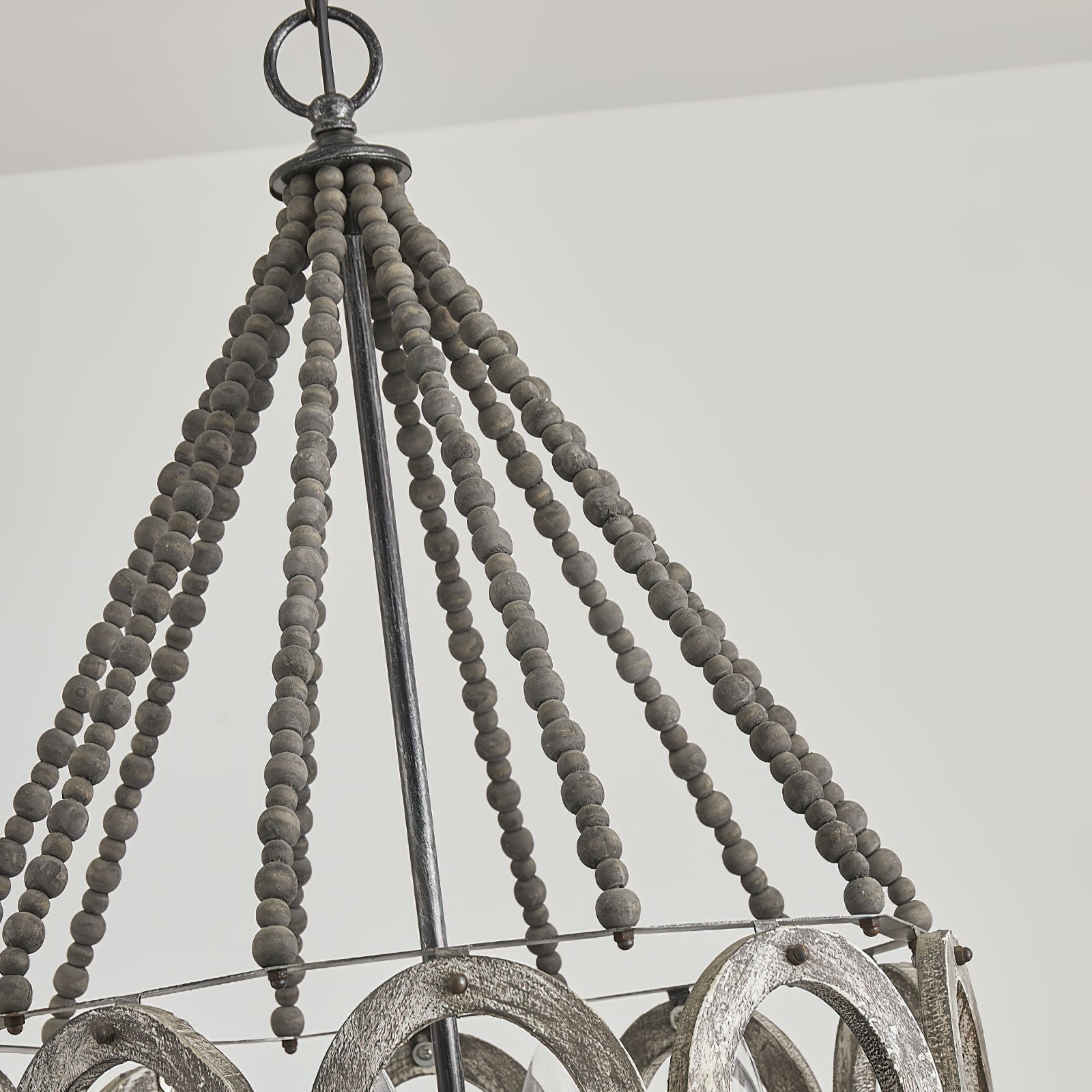 Zasorila Vintage Wooden Metal Chandelier - Lamp Copper