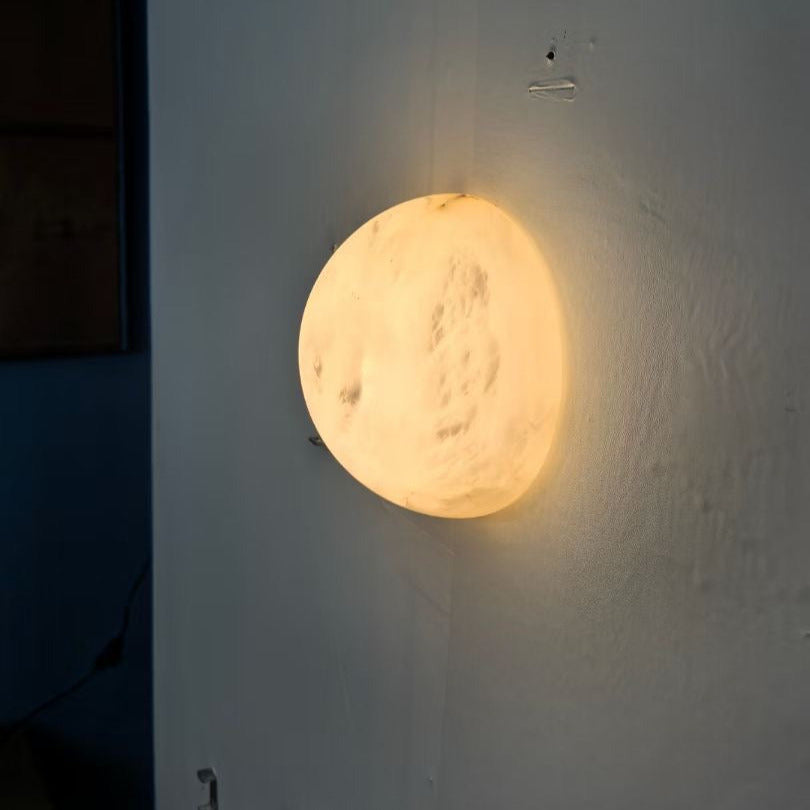 Grex Applique Murale Minimaliste Ronde en Albâtre