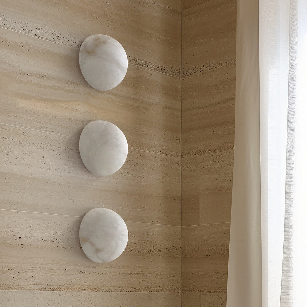 Grex Applique Murale Minimaliste Ronde en Albâtre