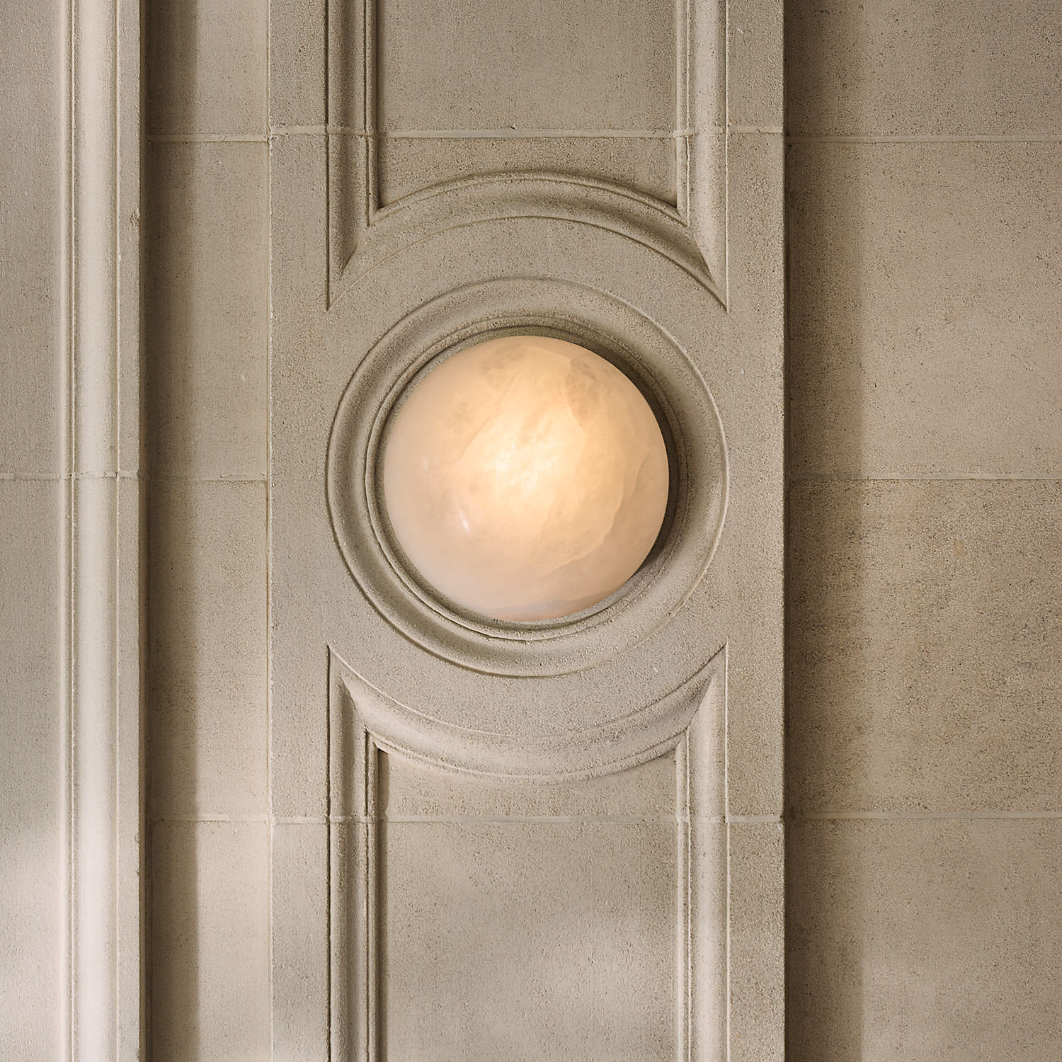 Grex Applique Murale Minimaliste Ronde en Albâtre