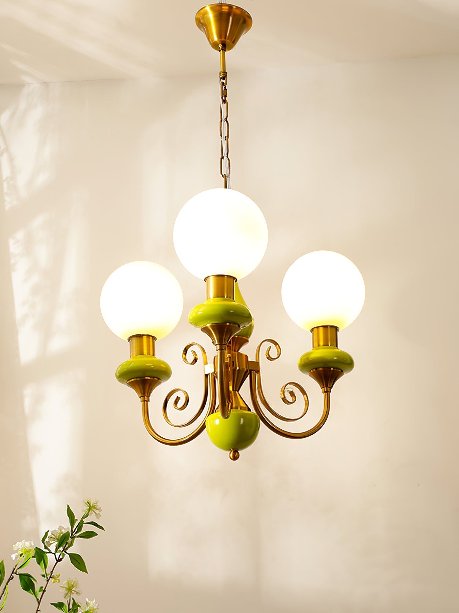 Evsolia Premium Nordic Art Onyx Glass Chandelier - Lamp Copper