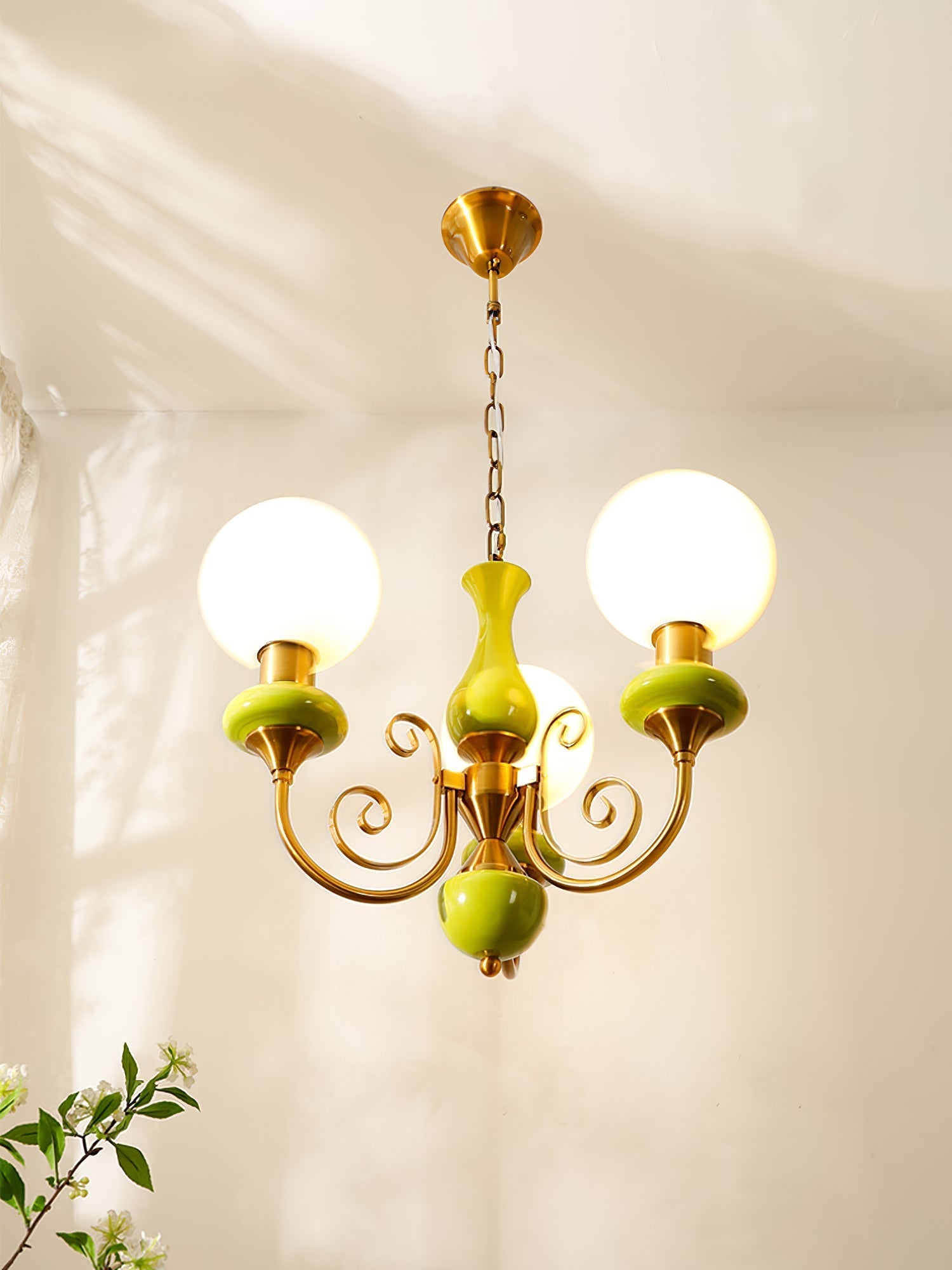 Evsolia Premium Nordic Art Onyx Glass Chandelier - Lamp Copper