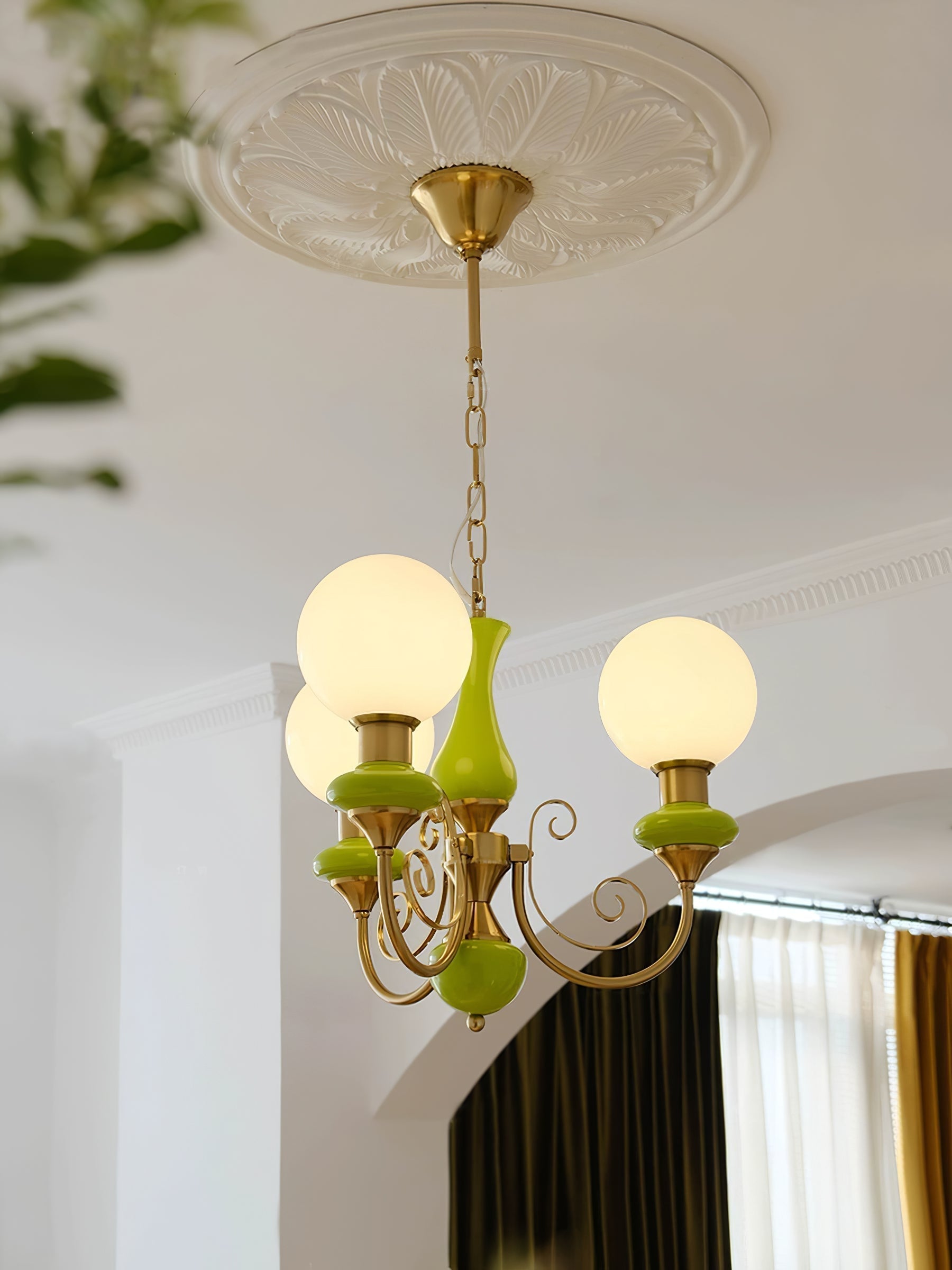 Evsolia Premium Nordic Art Onyx Glass Chandelier - Lamp Copper