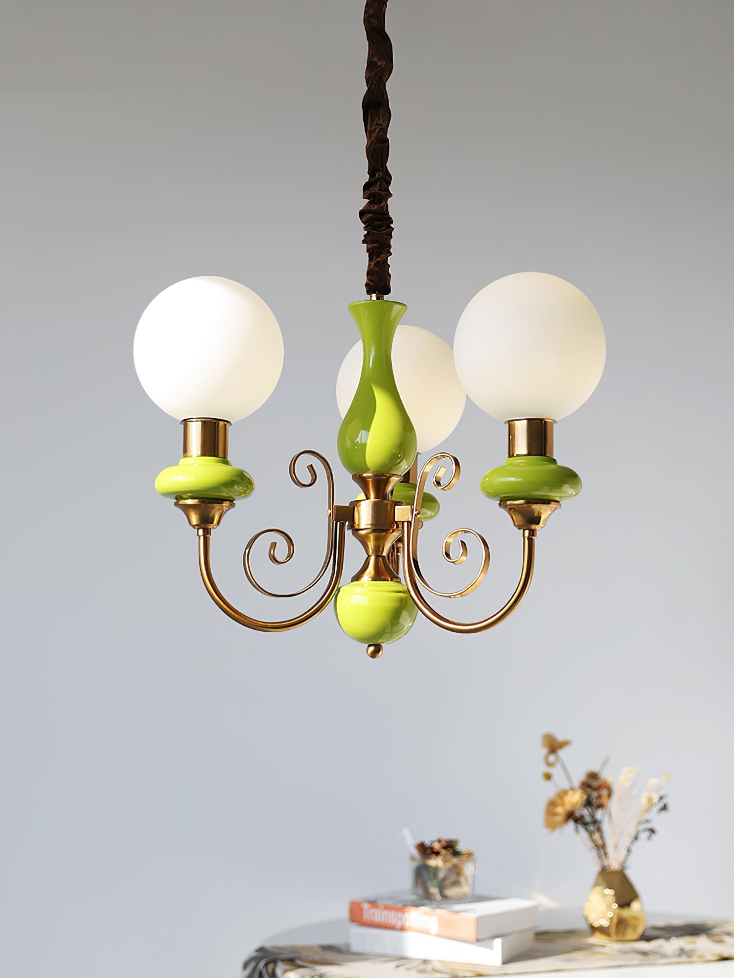 Evsolia Premium Nordic Art Onyx Glass Chandelier - Lamp Copper