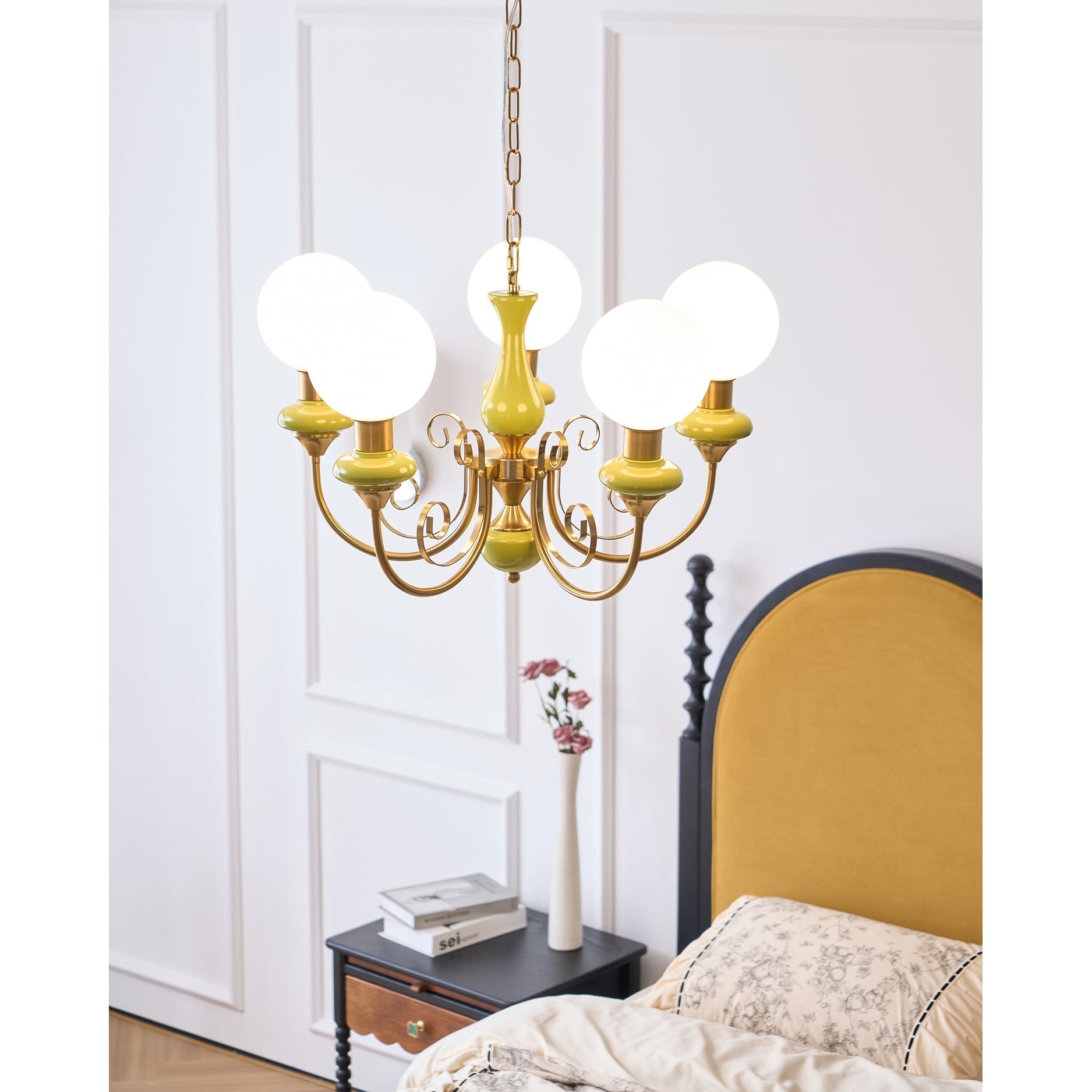 Evsolia Premium Nordic Art Onyx Glass Chandelier - Lamp Copper