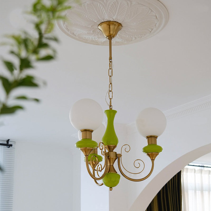 Evsolia Premium Nordic Art Onyx Glass Chandelier - Lamp Copper