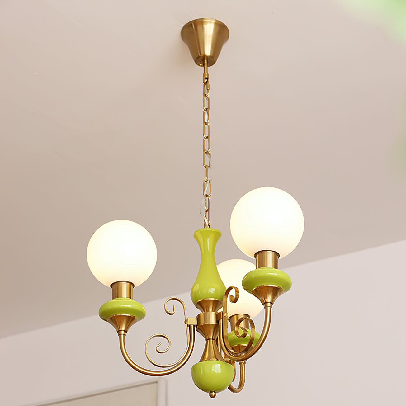 Evsolia Premium Nordic Art Onyx Glass Chandelier - Lamp Copper