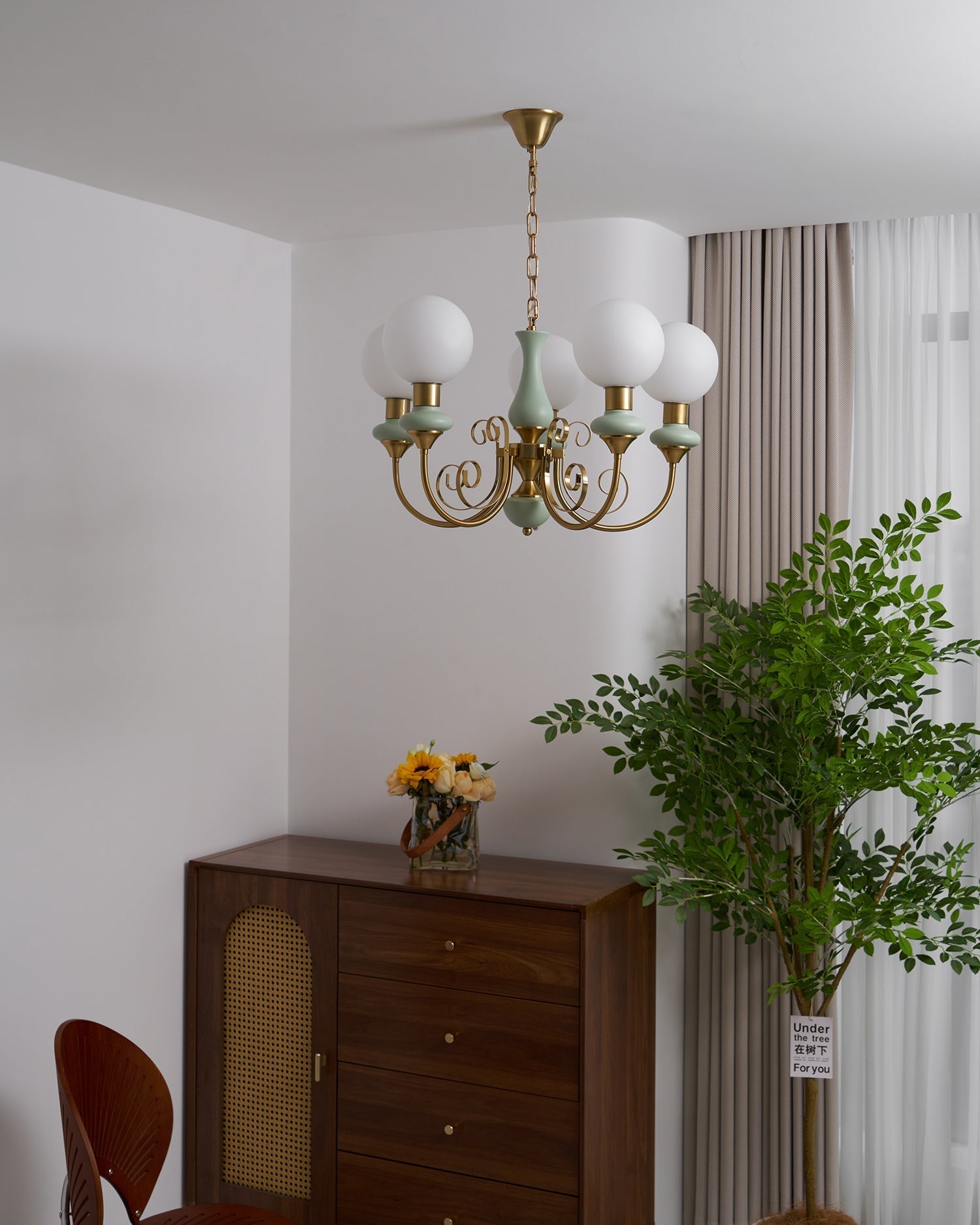 Evsolia Premium Nordic Art Onyx Glass Chandelier - Lamp Copper