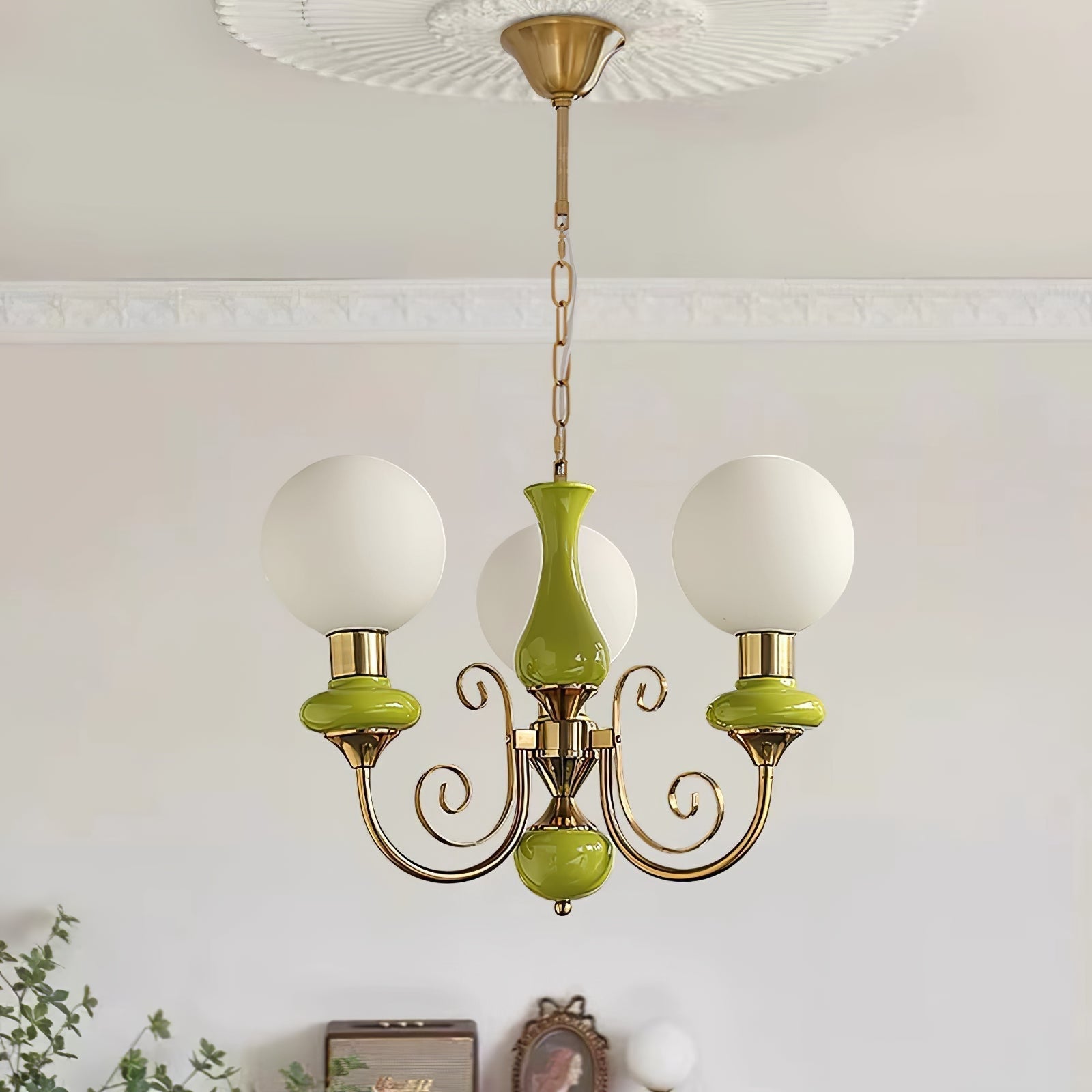 Evsolia Premium Nordic Art Onyx Glass Chandelier - Lamp Copper
