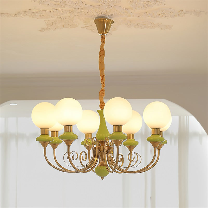 Evsolia Premium Nordic Art Onyx Glass Chandelier - Lamp Copper