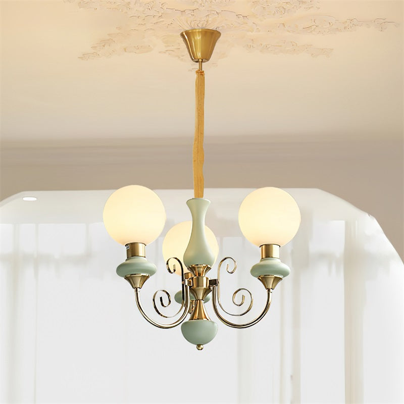 Evsolia Premium Nordic Art Onyx Glass Chandelier - Lamp Copper
