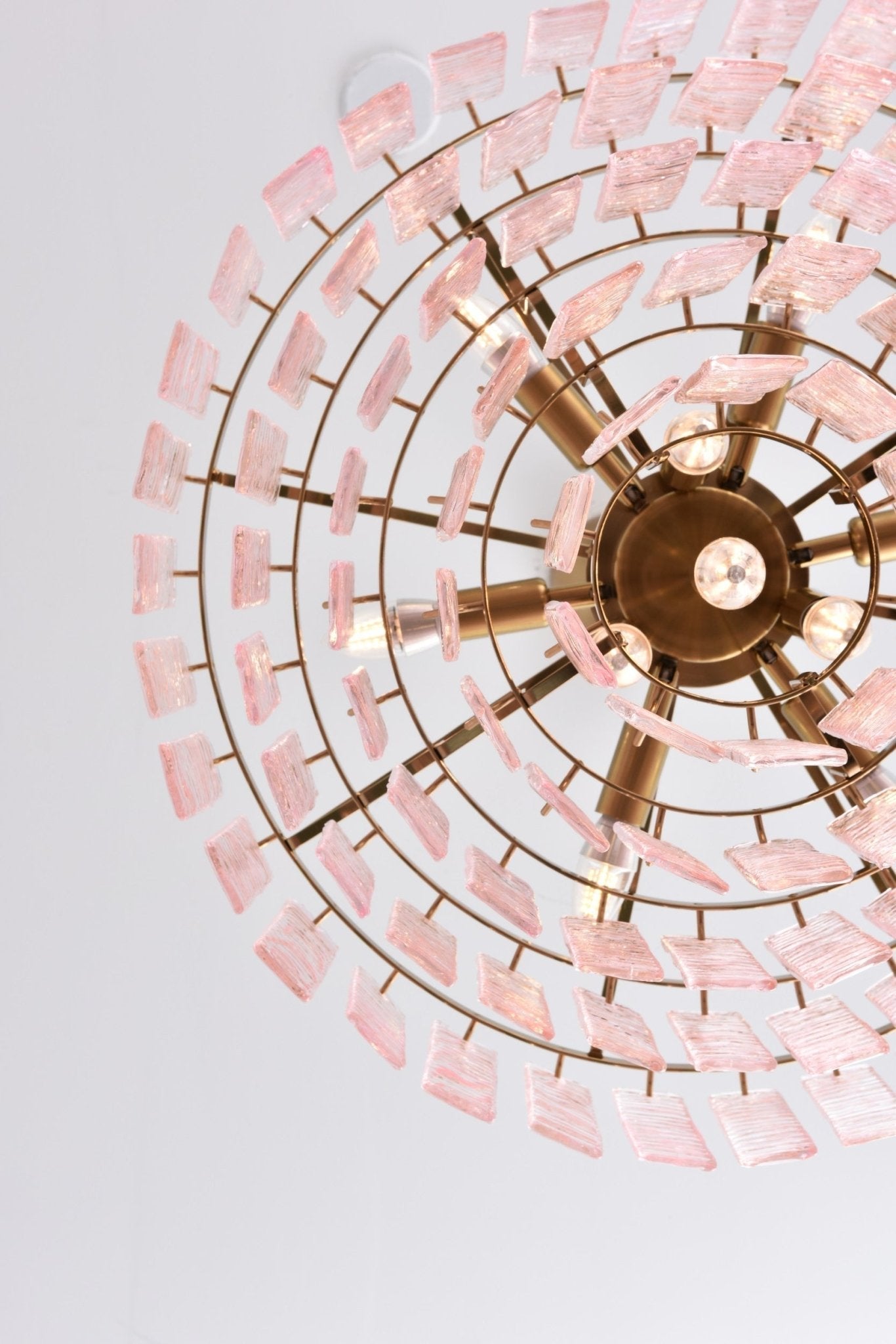 Aurora Chandelier Pink Murano Glass Layered Vintage Luxury - Letslighting