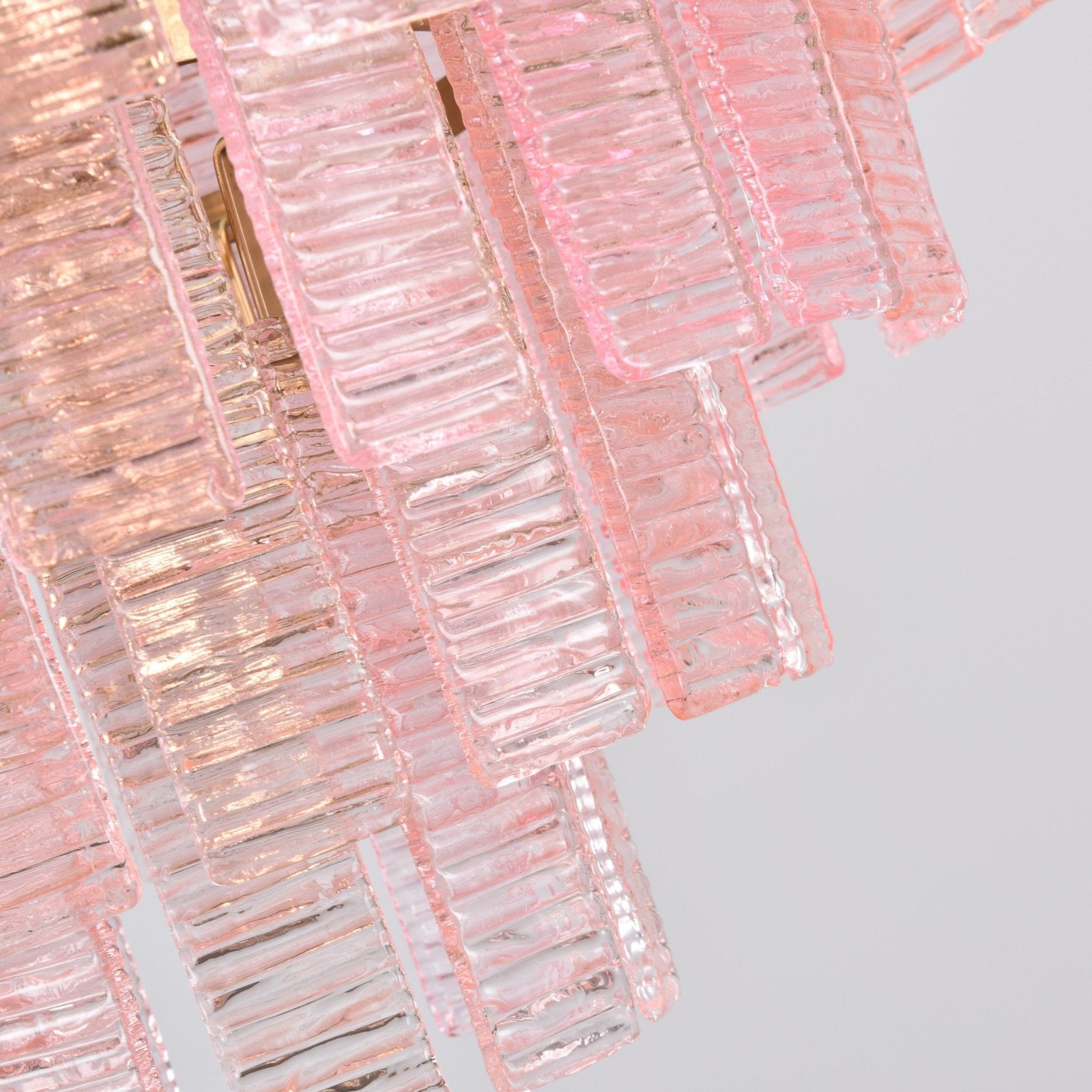 Aurora Chandelier Pink Murano Glass Layered Vintage Luxury - Letslighting