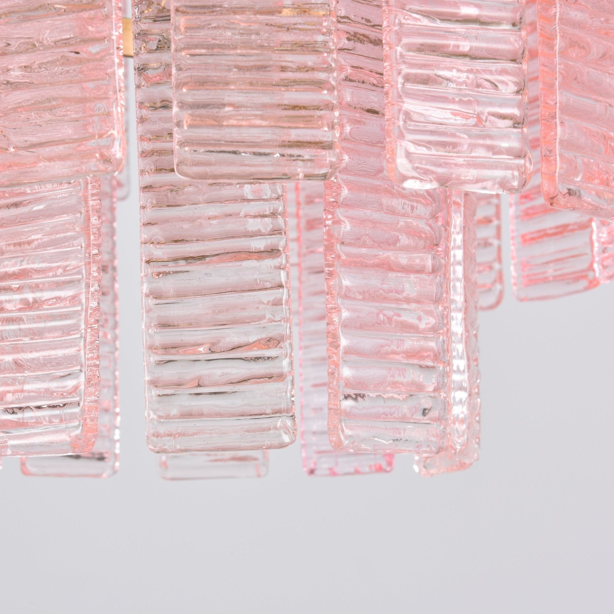 Aurora Chandelier Pink Murano Glass Layered Vintage Luxury - Letslighting