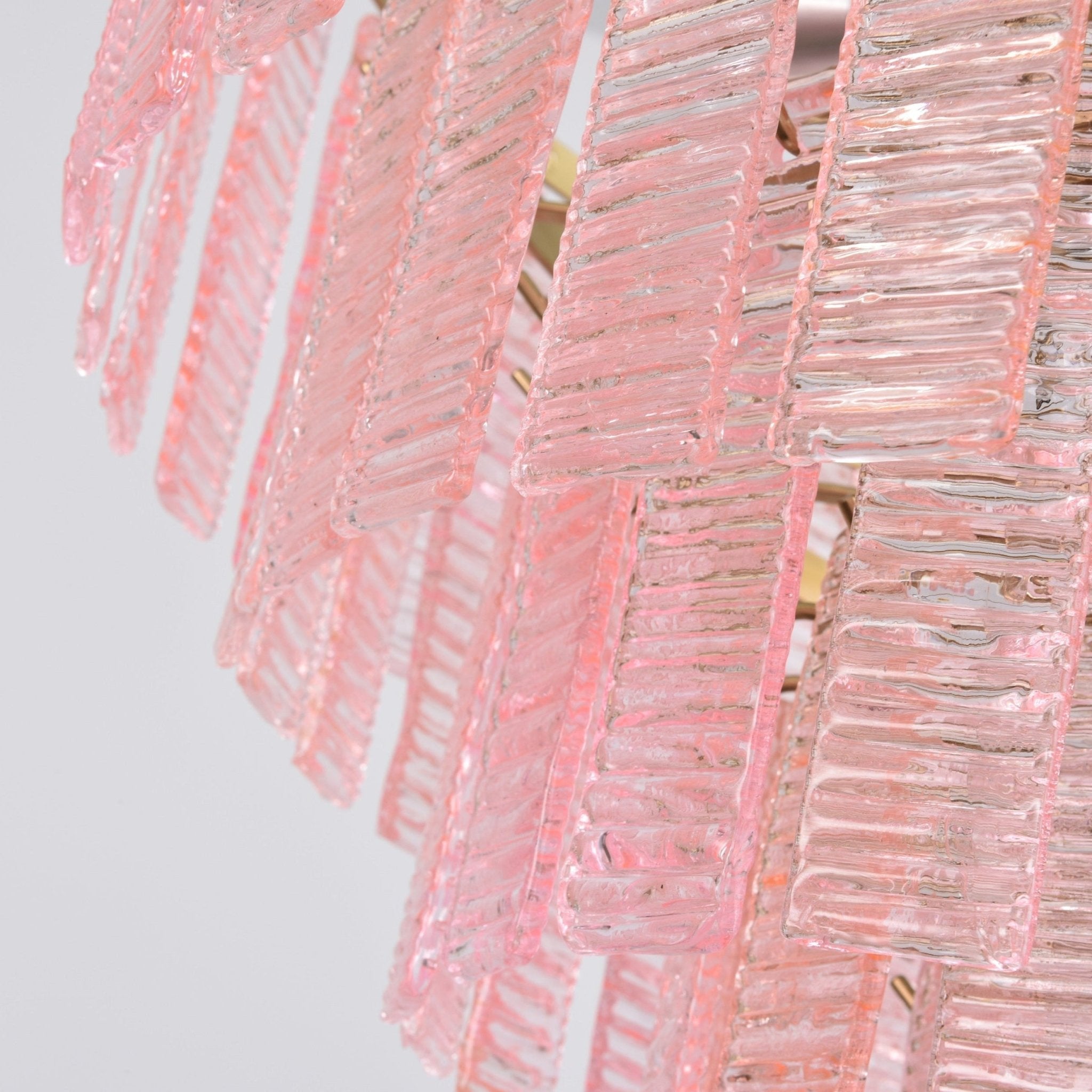 Aurora Chandelier Pink Murano Glass Layered Vintage Luxury - Letslighting