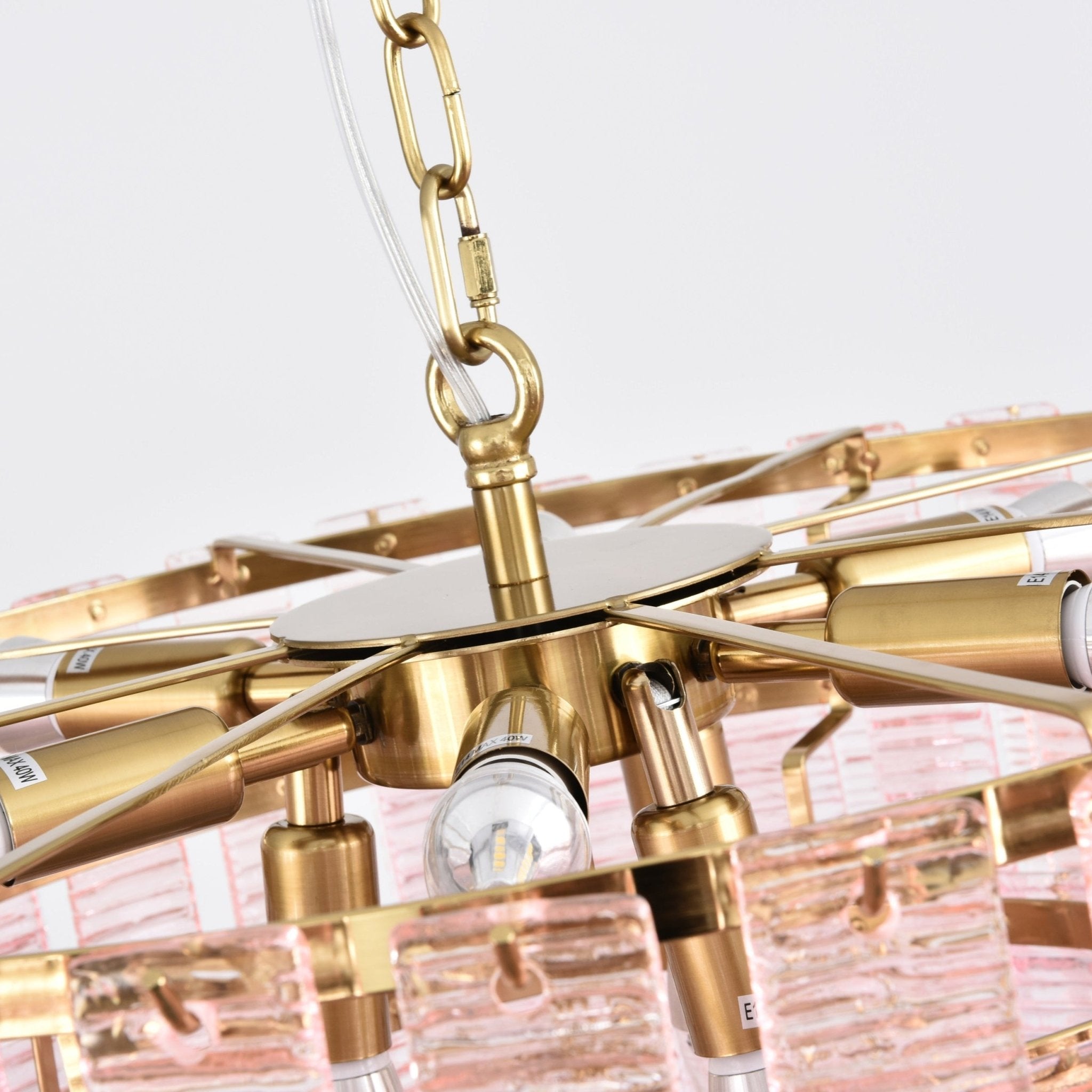 Aurora Chandelier Pink Murano Glass Layered Vintage Luxury - Letslighting