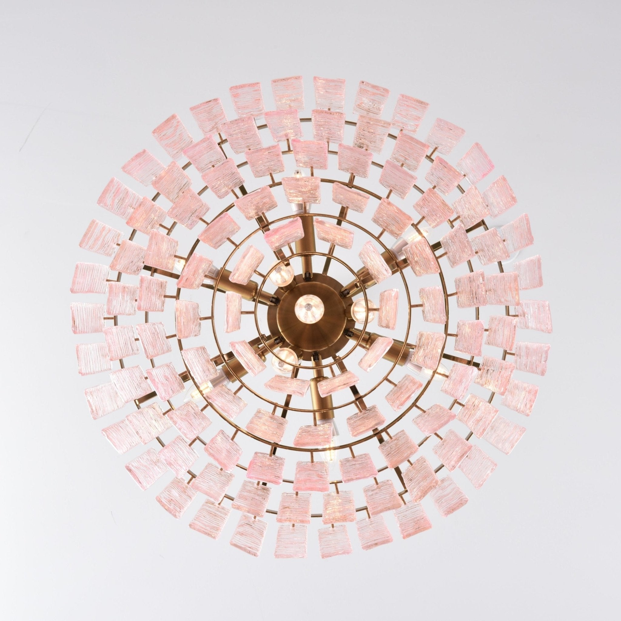 Aurora Chandelier Pink Murano Glass Layered Vintage Luxury - Letslighting