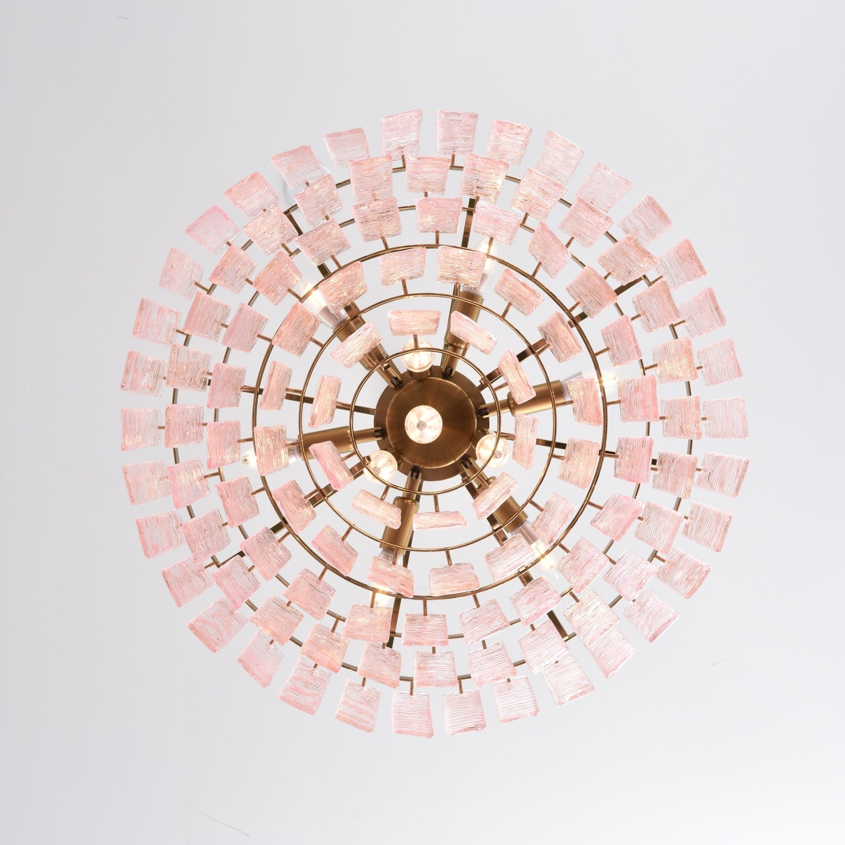 Aurora Chandelier Pink Murano Glass Layered Vintage Luxury - Letslighting