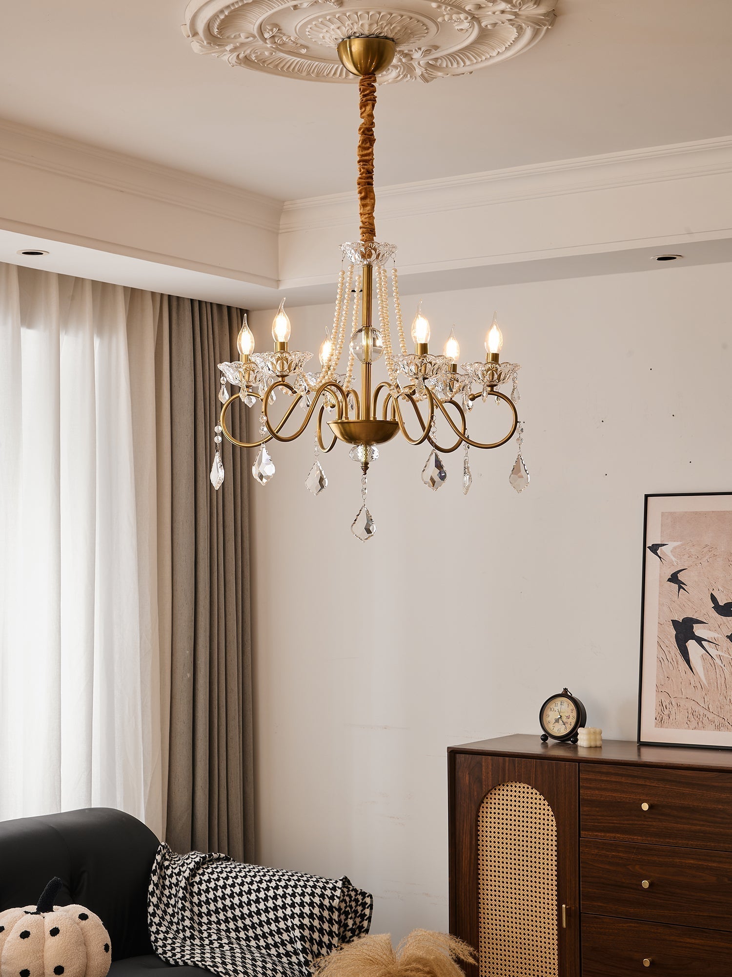 VelaeyraLustre Postmoderne de Luxe en Cristal et Perles - Neutralighting