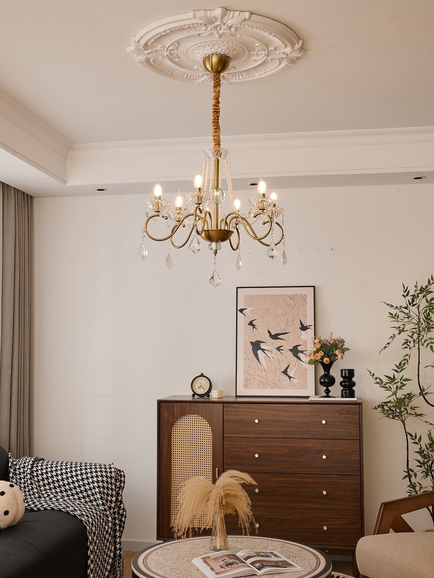 VelaeyraLustre Postmoderne de Luxe en Cristal et Perles - Neutralighting