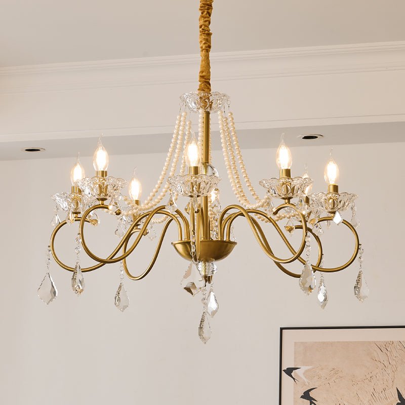VelaeyraLustre Postmoderne de Luxe en Cristal et Perles - Neutralighting