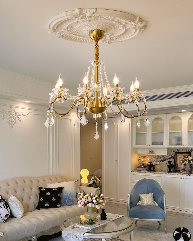 VelaeyraLustre Postmoderne de Luxe en Cristal et Perles - Neutralighting