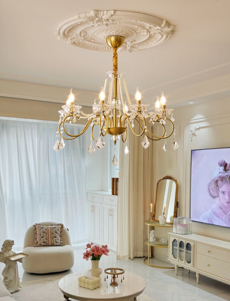 VelaeyraLustre Postmoderne de Luxe en Cristal et Perles - Neutralighting