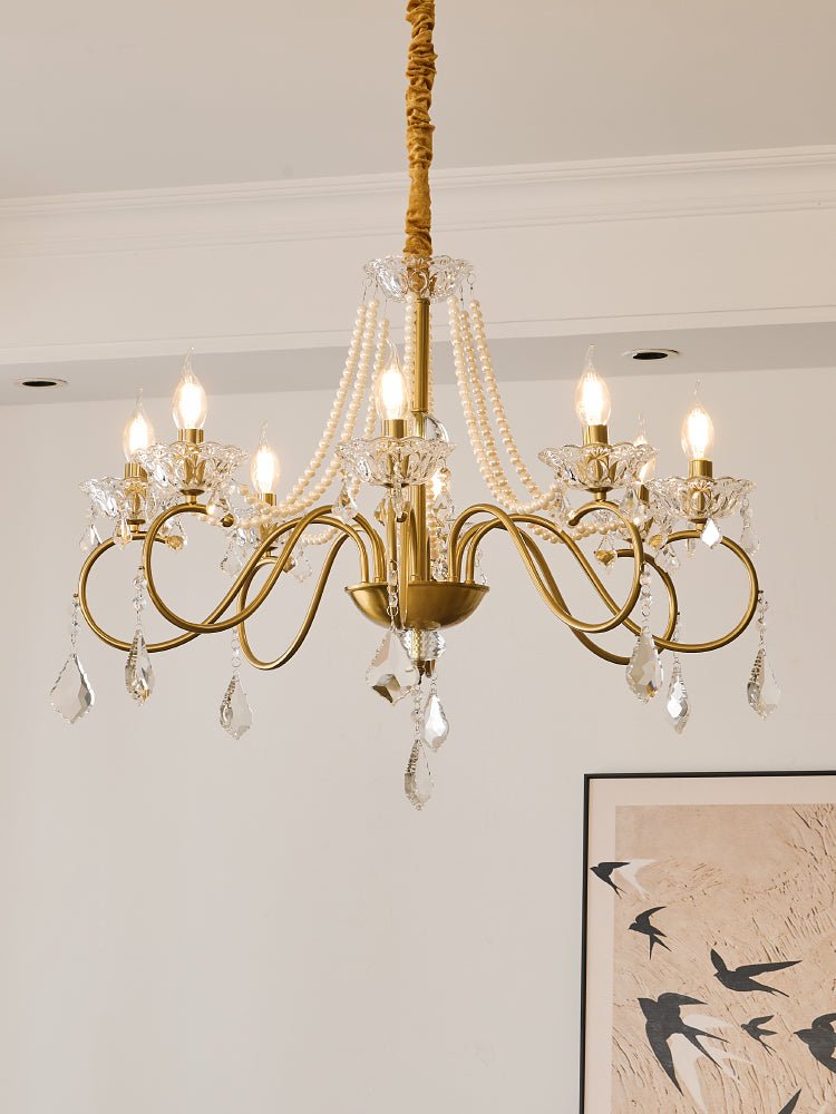 VelaeyraLustre Postmoderne de Luxe en Cristal et Perles - Neutralighting