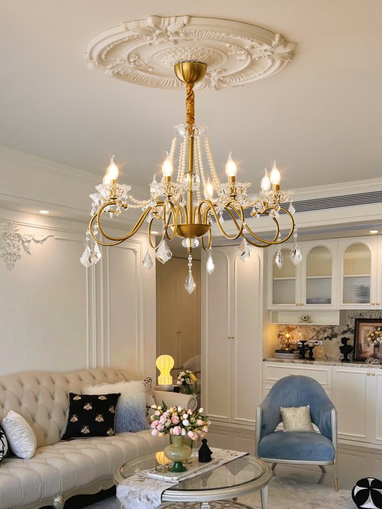 VelaeyraLustre Postmoderne de Luxe en Cristal et Perles - Neutralighting