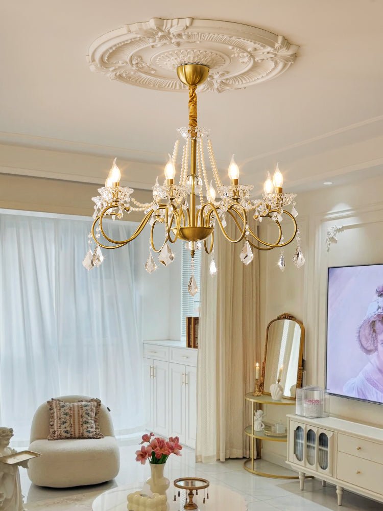 VelaeyraLustre Postmoderne de Luxe en Cristal et Perles - Neutralighting