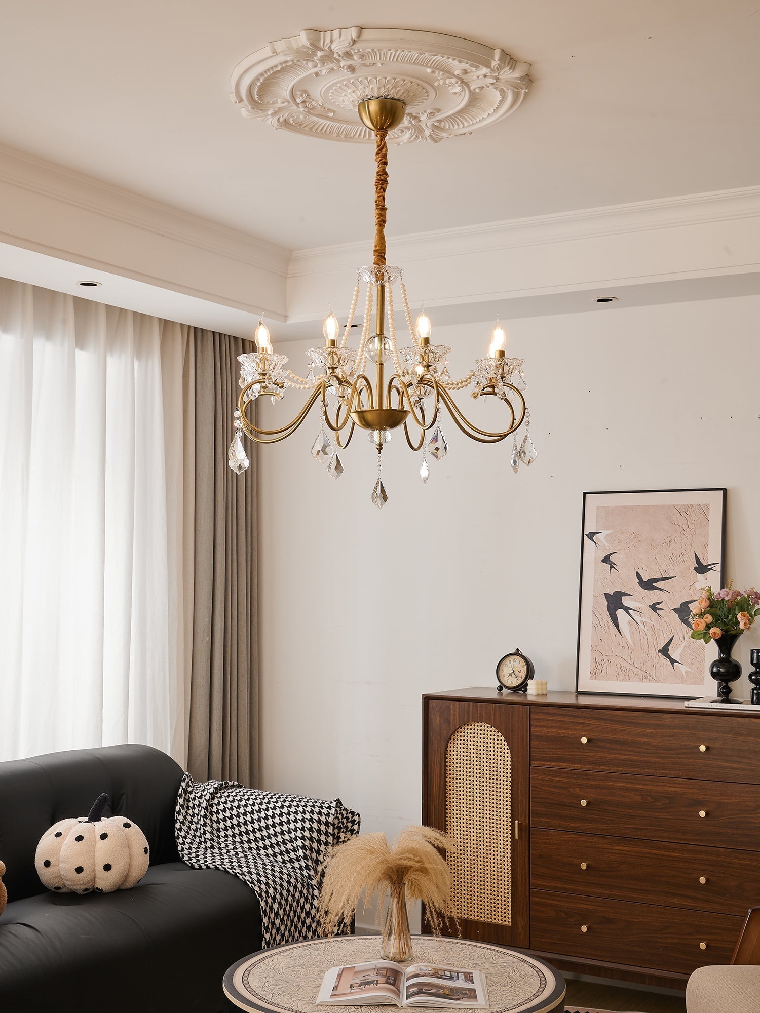 VelaeyraLustre Postmoderne de Luxe en Cristal et Perles - Neutralighting