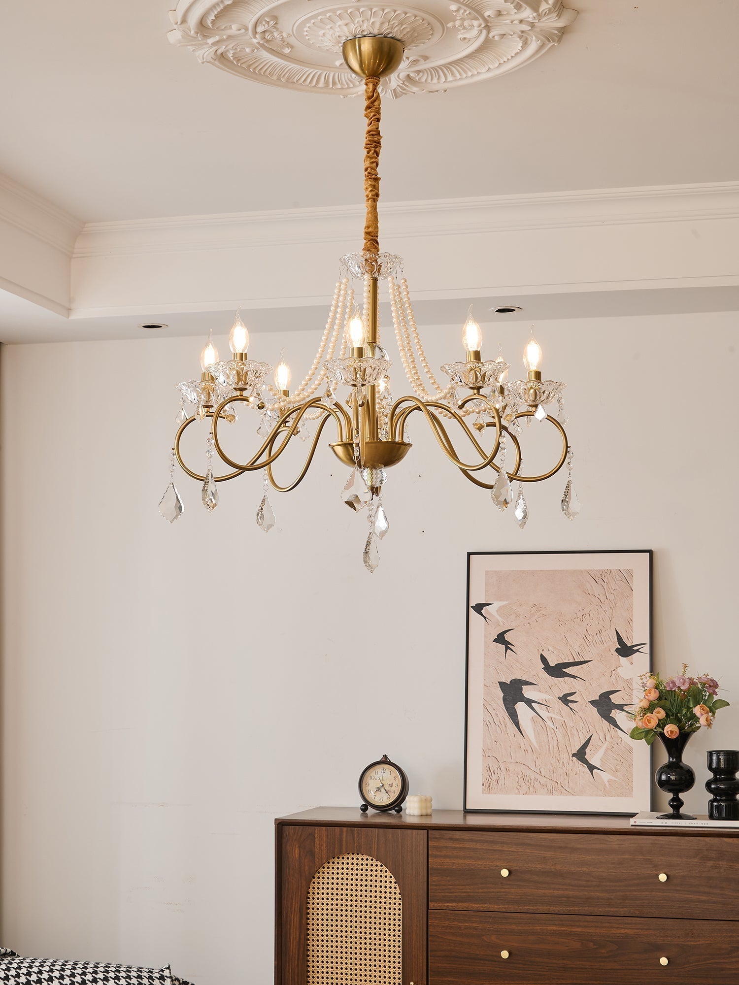VelaeyraLustre Postmoderne de Luxe en Cristal et Perles - Neutralighting