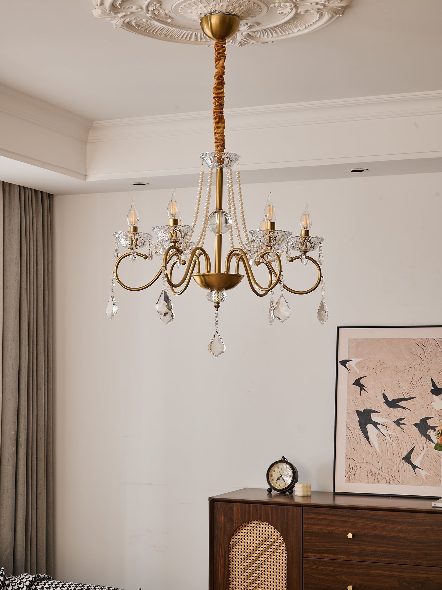 VelaeyraLustre Postmoderne de Luxe en Cristal et Perles - Neutralighting