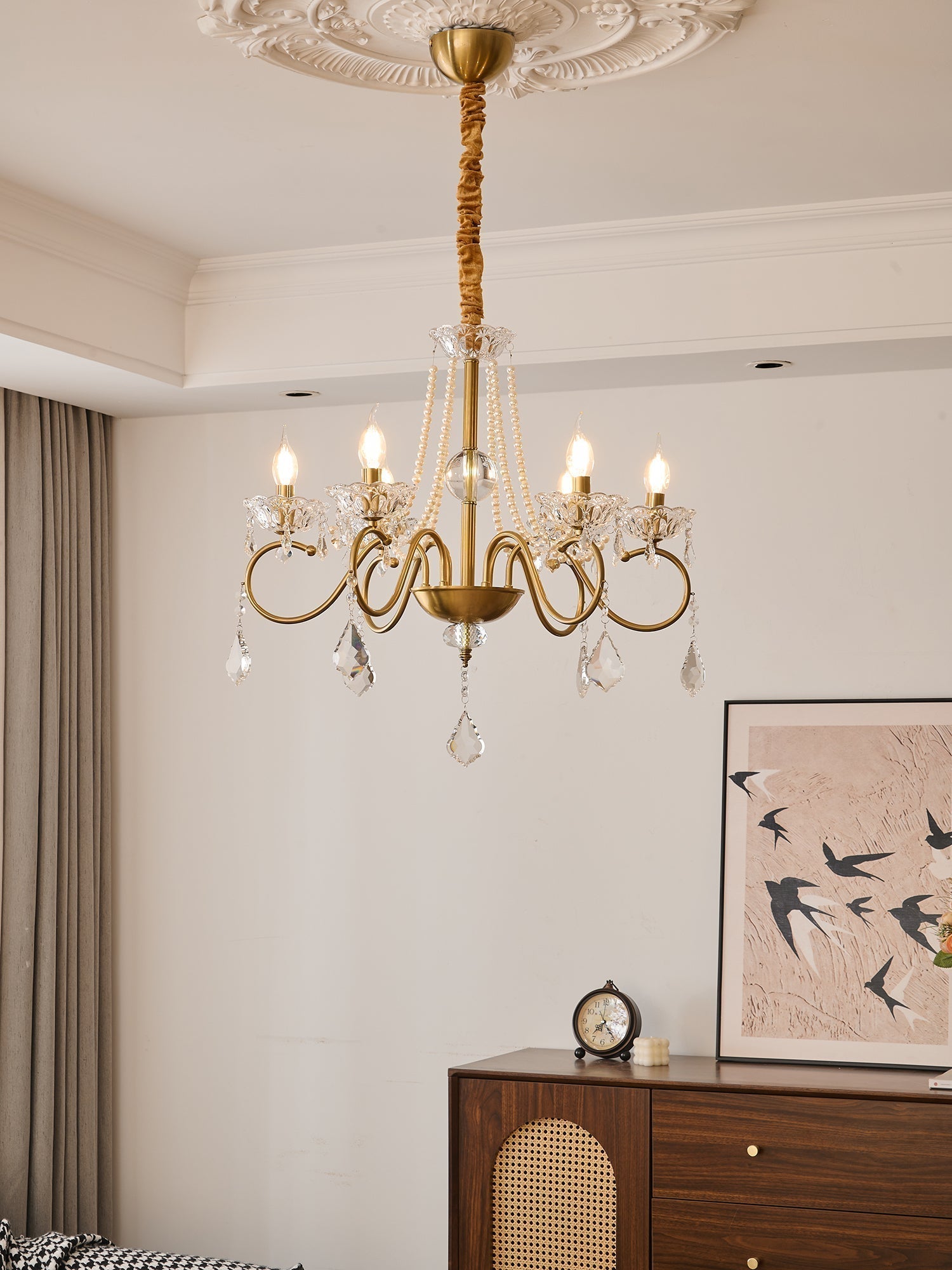 VelaeyraLustre Postmoderne de Luxe en Cristal et Perles - Neutralighting