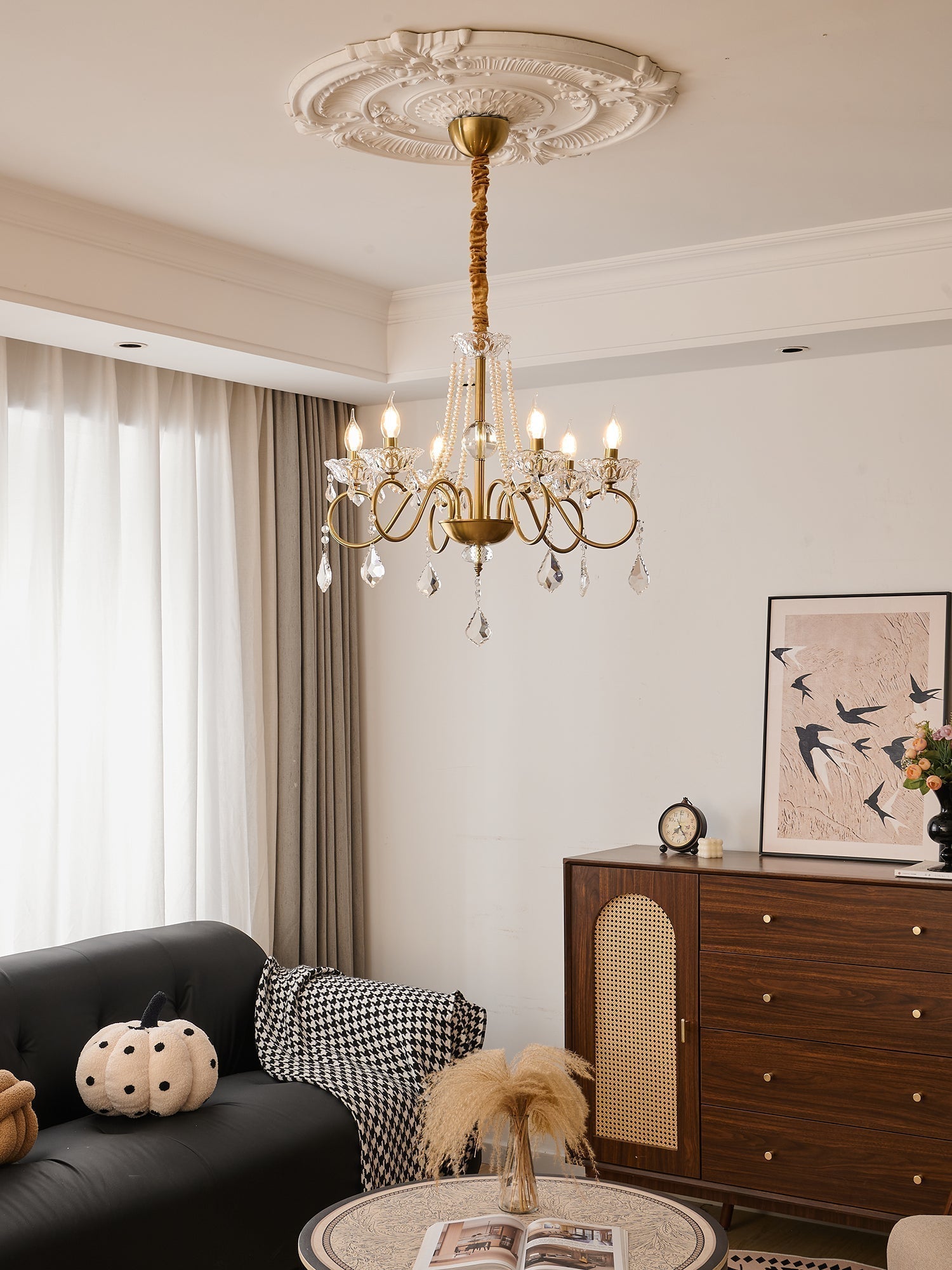 VelaeyraLustre Postmoderne de Luxe en Cristal et Perles - Neutralighting